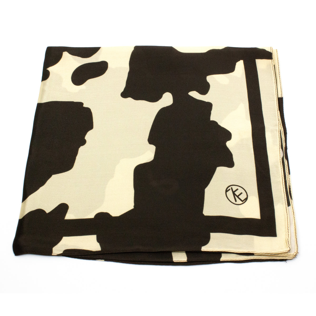 Cow Sidensjal 50x50cm Brun