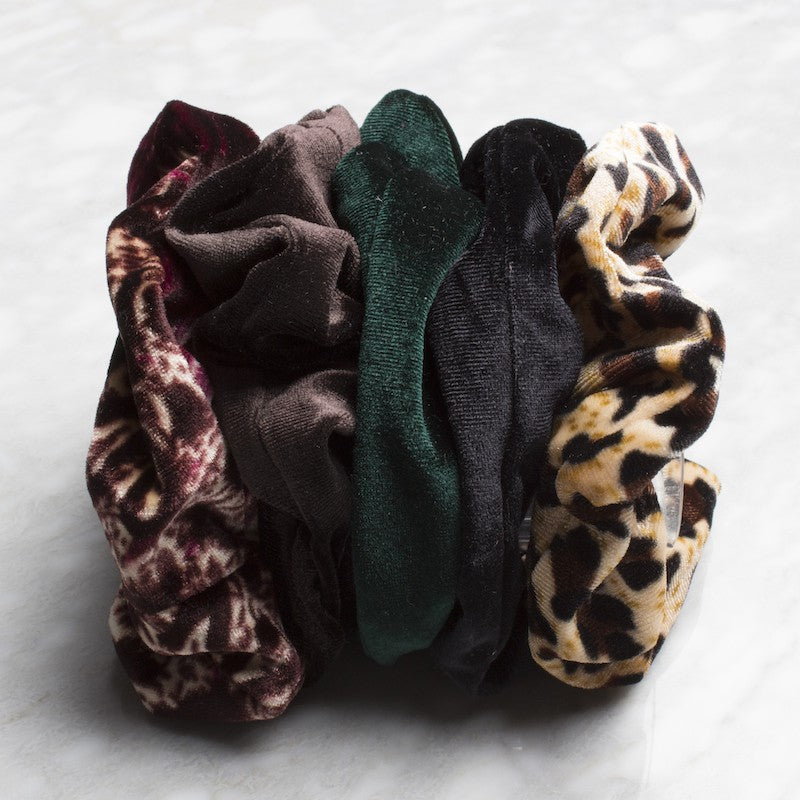 Velvet Scrunchie Grön Default Title