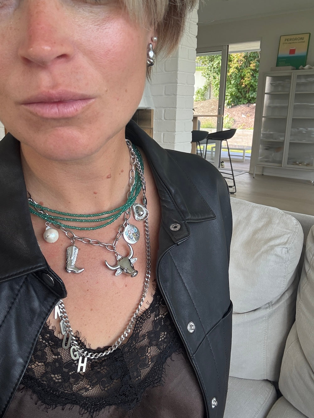 Tripple Sparkling Halsband Turkos
