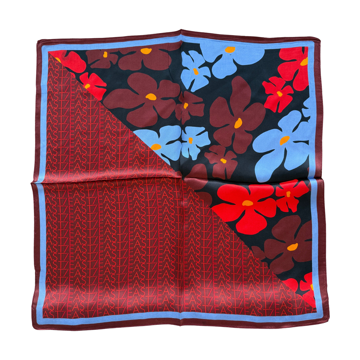 Flower Logo Sidensjal Multi