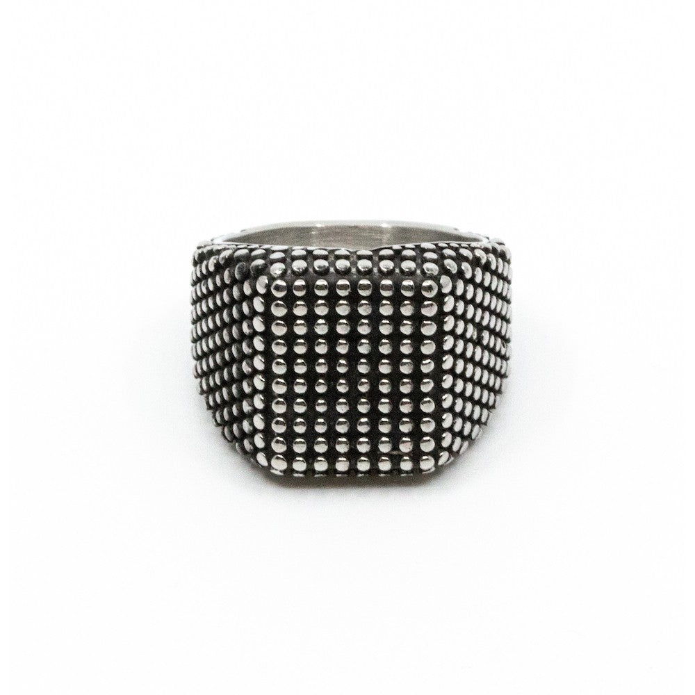 Pattern Signet Ring Svart Stål