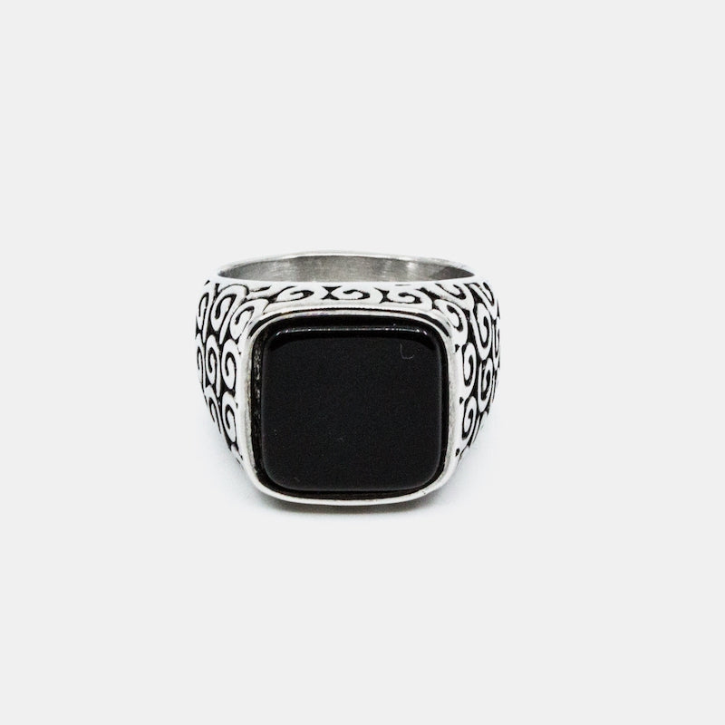 Signet Ring Svart Stål