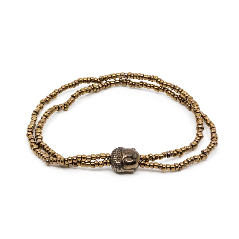 Mini Buddha Armband Brun Brun