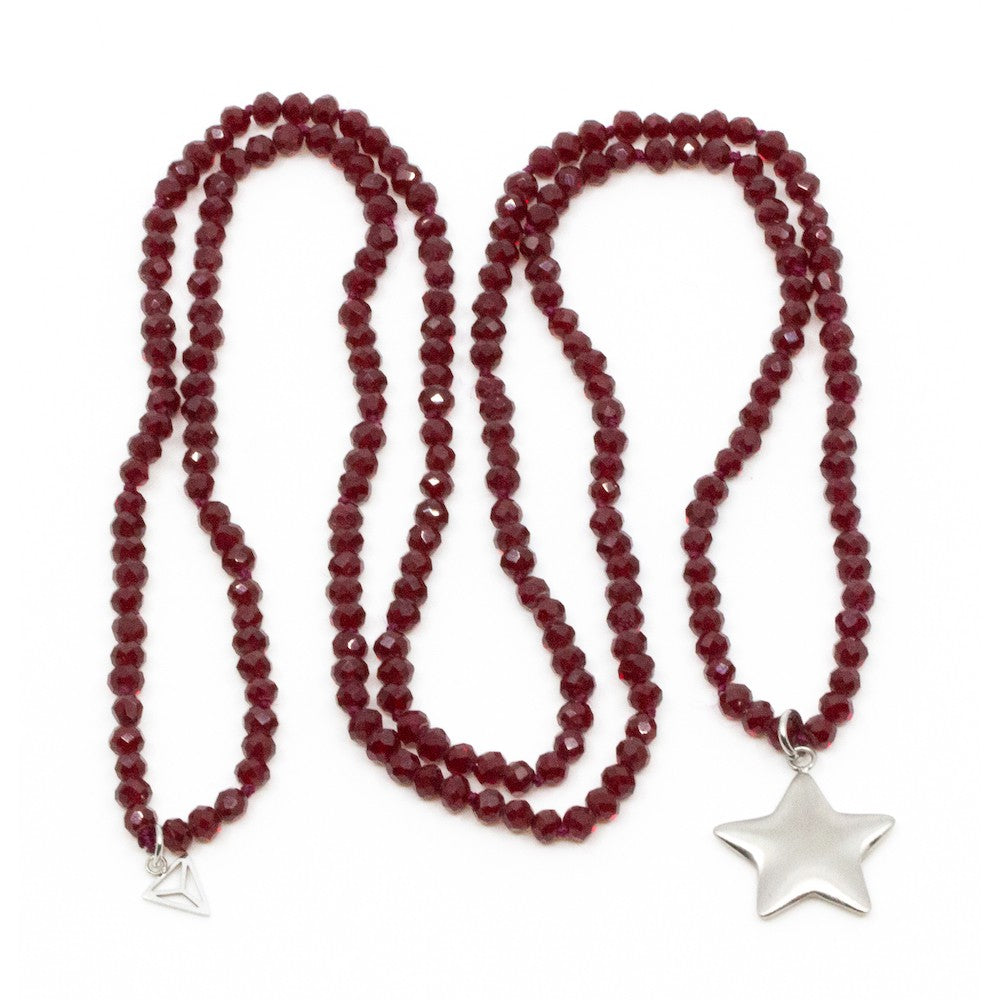Silver Soft Star Halsband Röd Röd