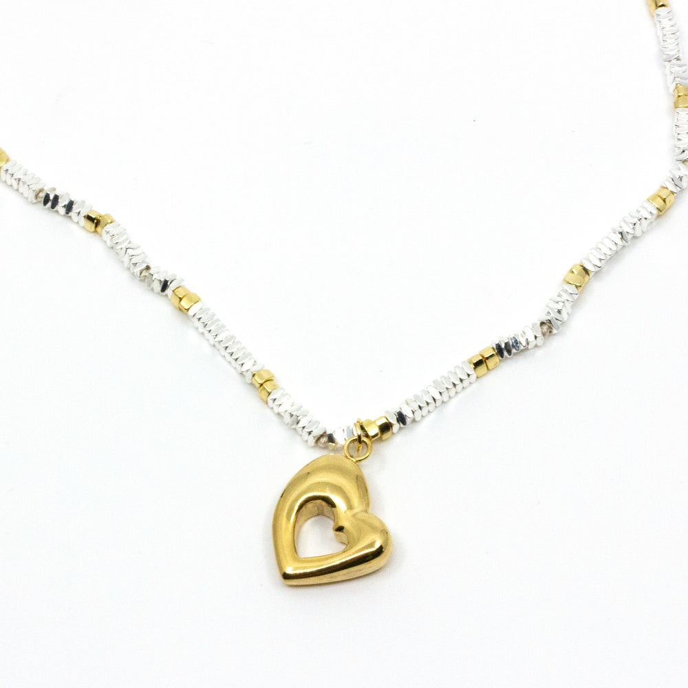Retro Heart Halsband Guld