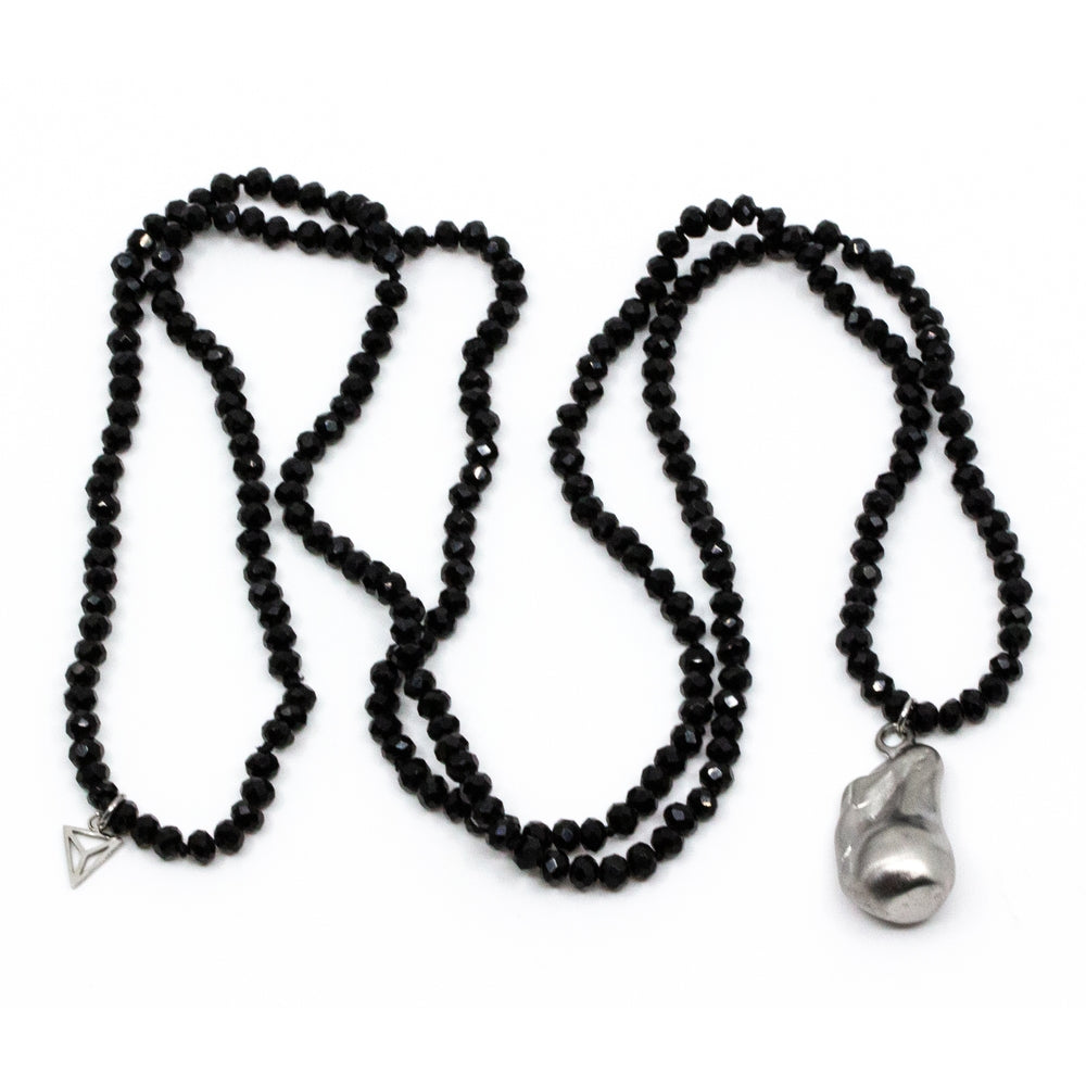 Chunky Steel Pearl Halsband Svart