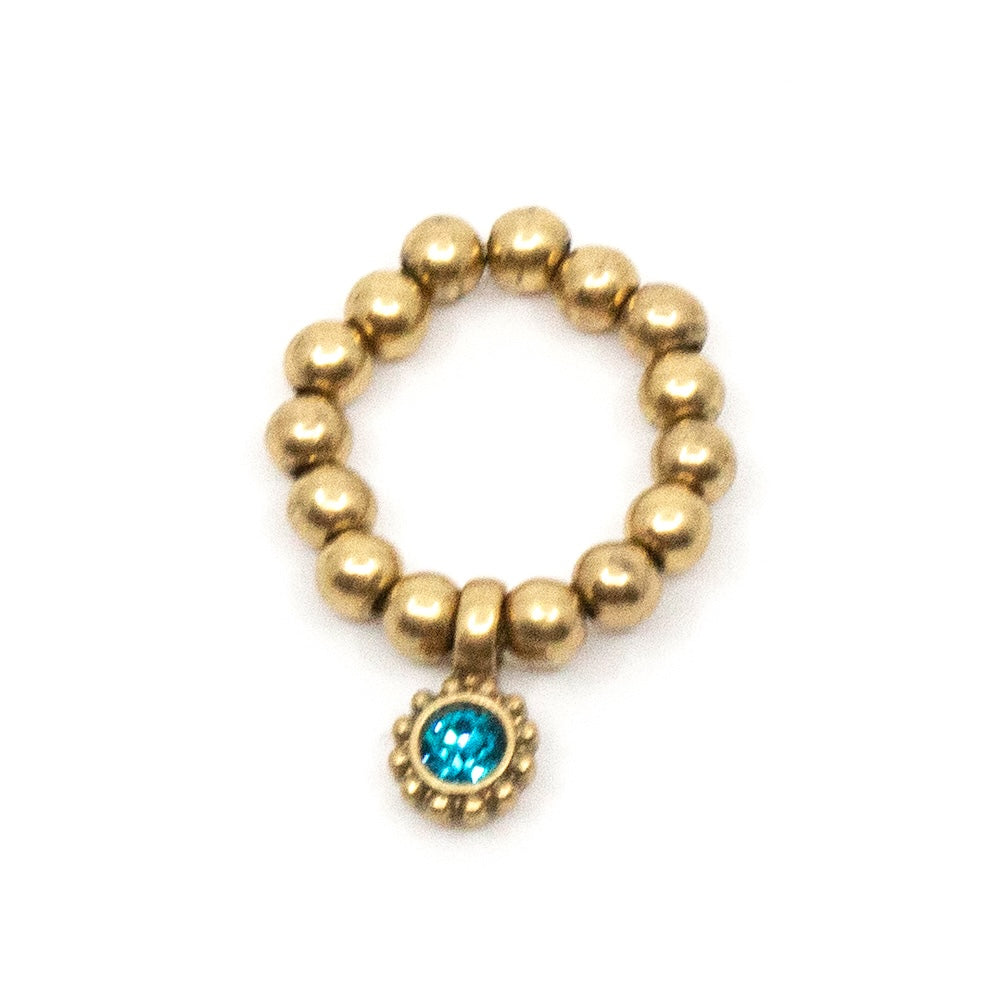 Crystal Gold Elastisk RIng