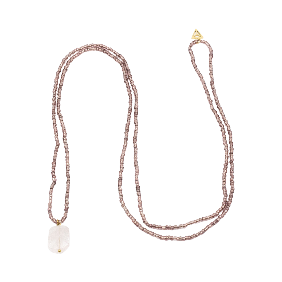 Rosequarts Halsband 90cm Plommon