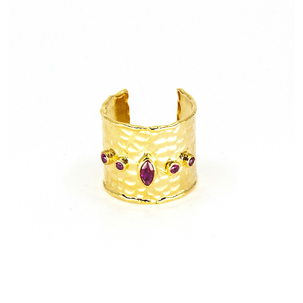 Giagia Ring Mörkröd Guld