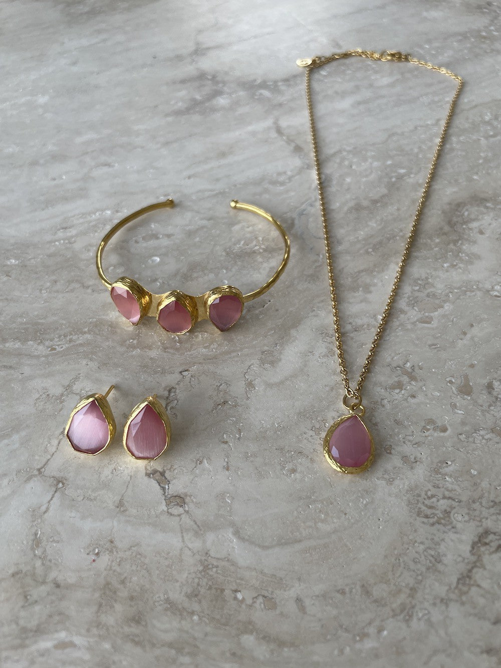Omorfiá Halsband 45cm Rosa Rosa