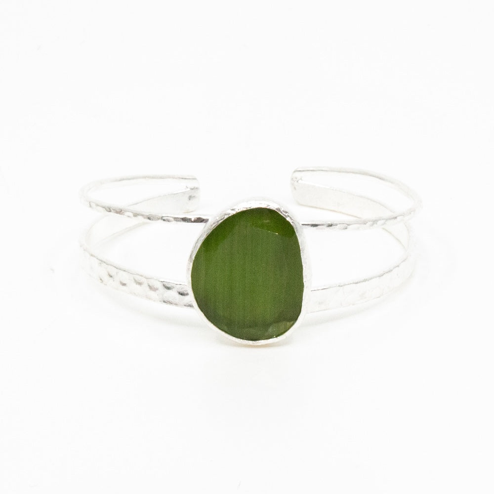 Omikron Big Armband Silver Grön