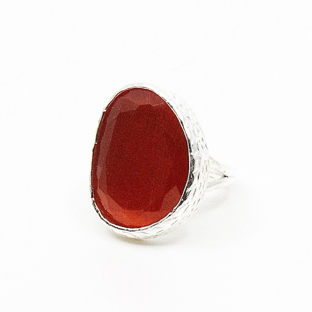 Omikron Big Ring Orange Silver