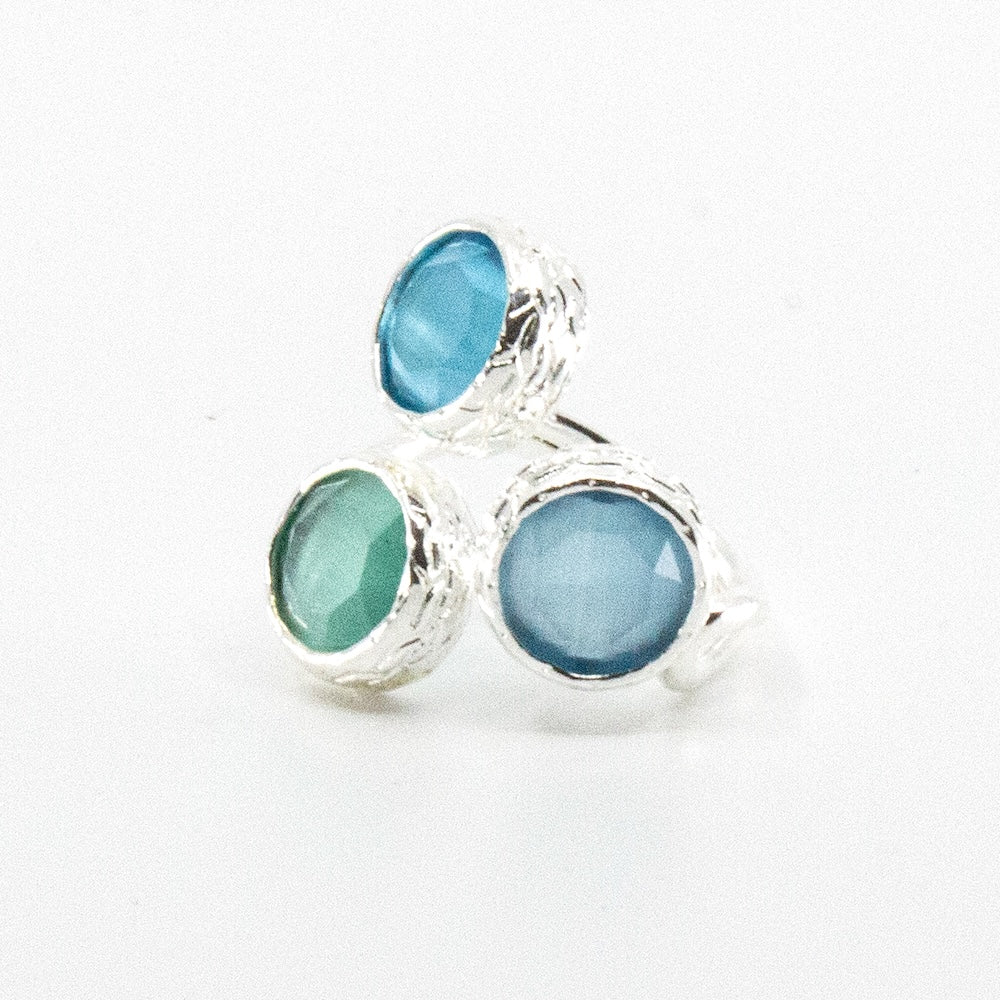 Tripple Tau Silver Ring Ocean