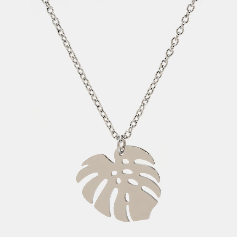 Monstera Halsband 70cm Stål Silver