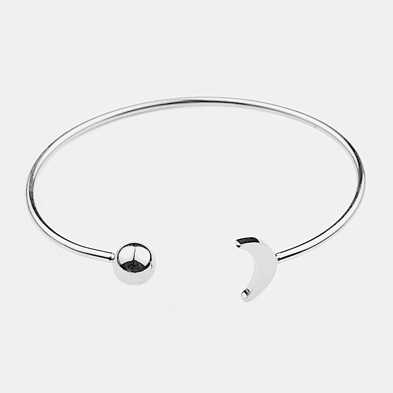 Moon Bangle Silver Silver