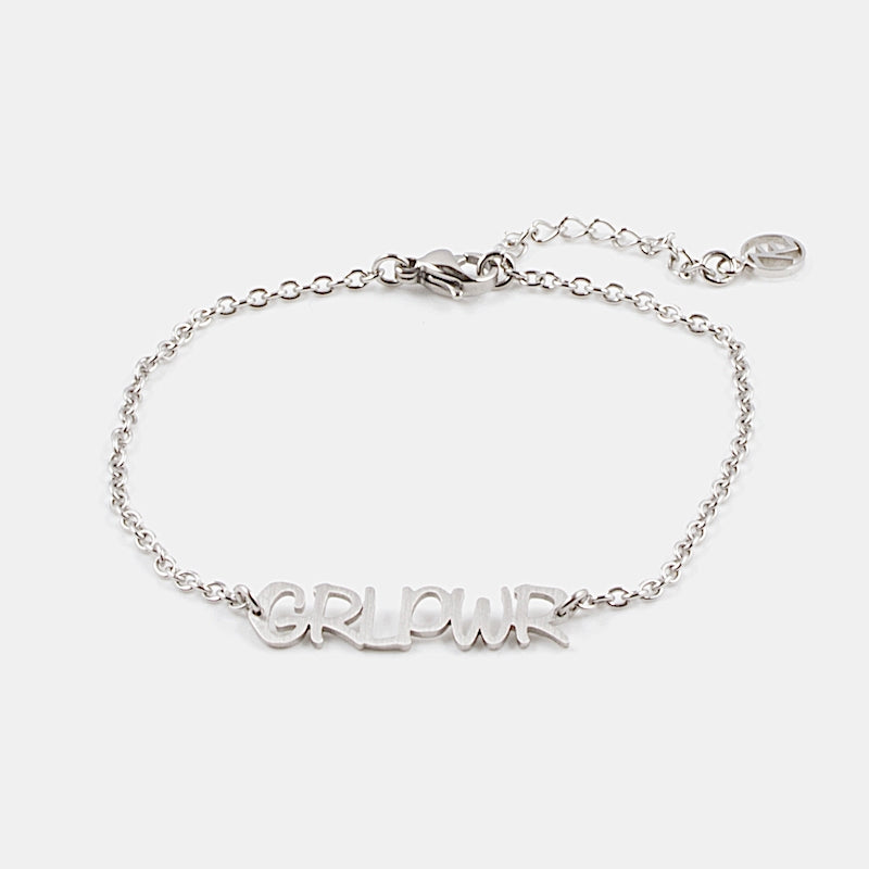 GRL PWR Armband Silver Silver