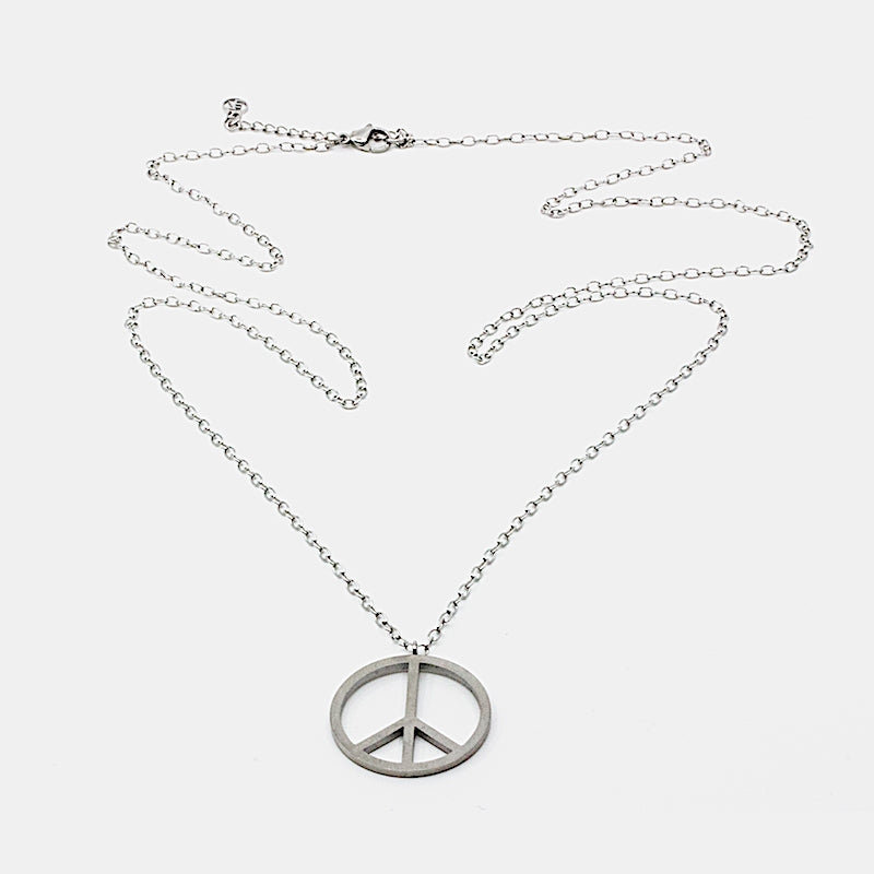 Big Peace Halsband Silver Silver
