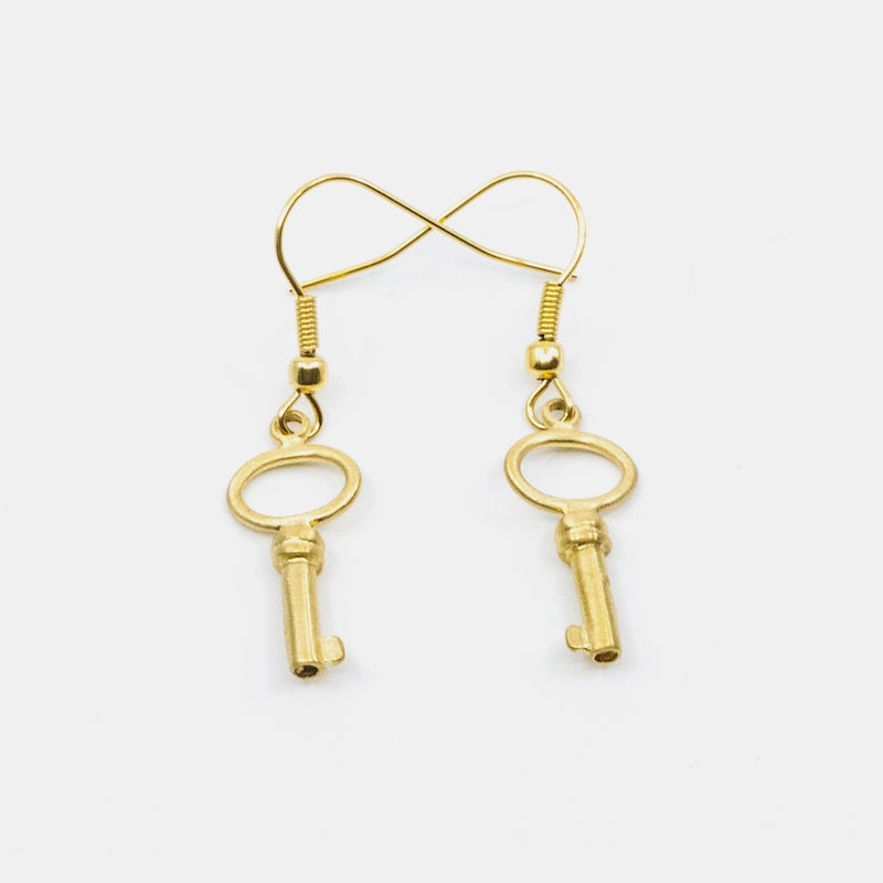 Small Key Örhänge Guld Guld