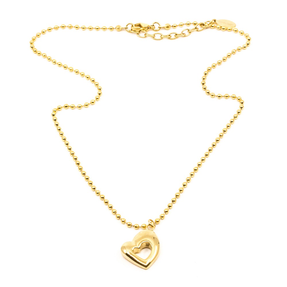 Retro Heart Halsband 45cm Guld Guld