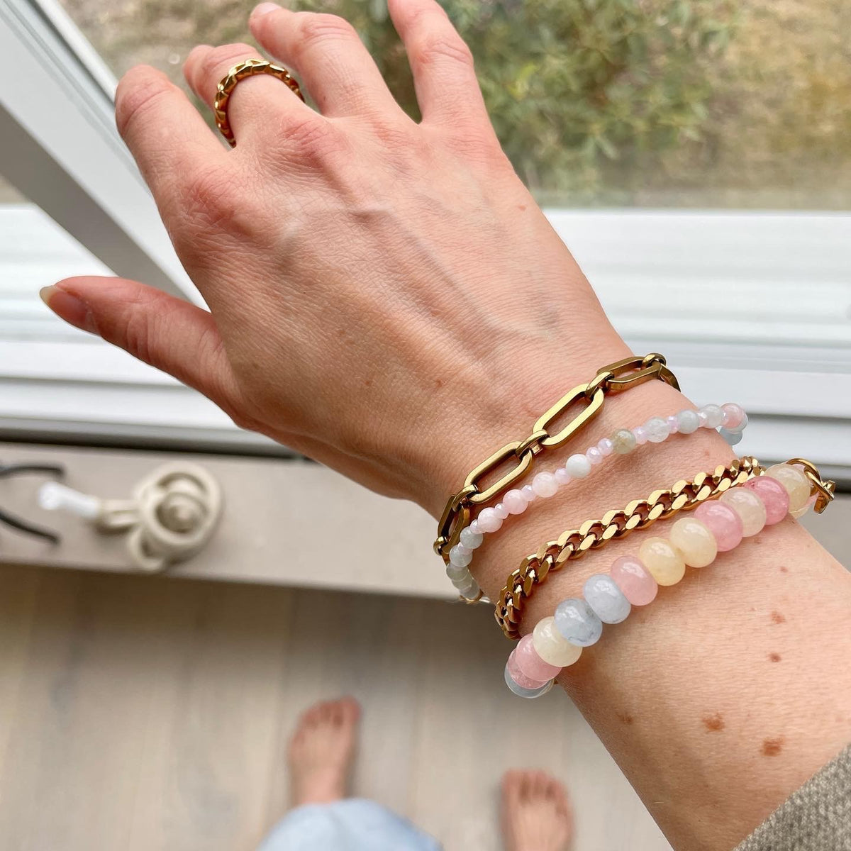 Beads Armband Morganit Rosa