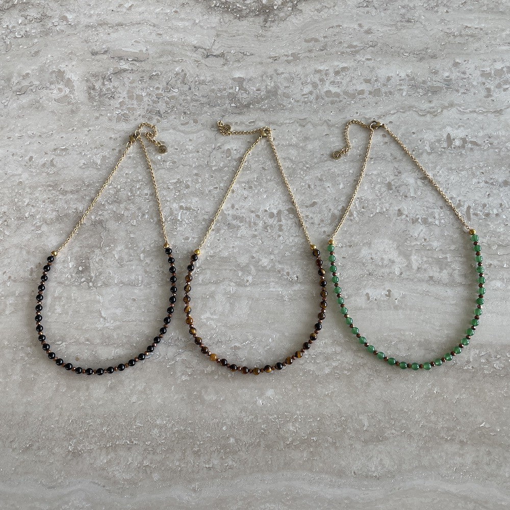 Beads Halsband Svart Guld