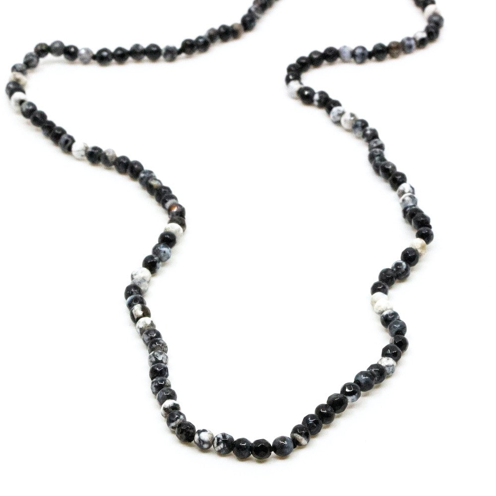 Mini Gem Halsband Agat Grå