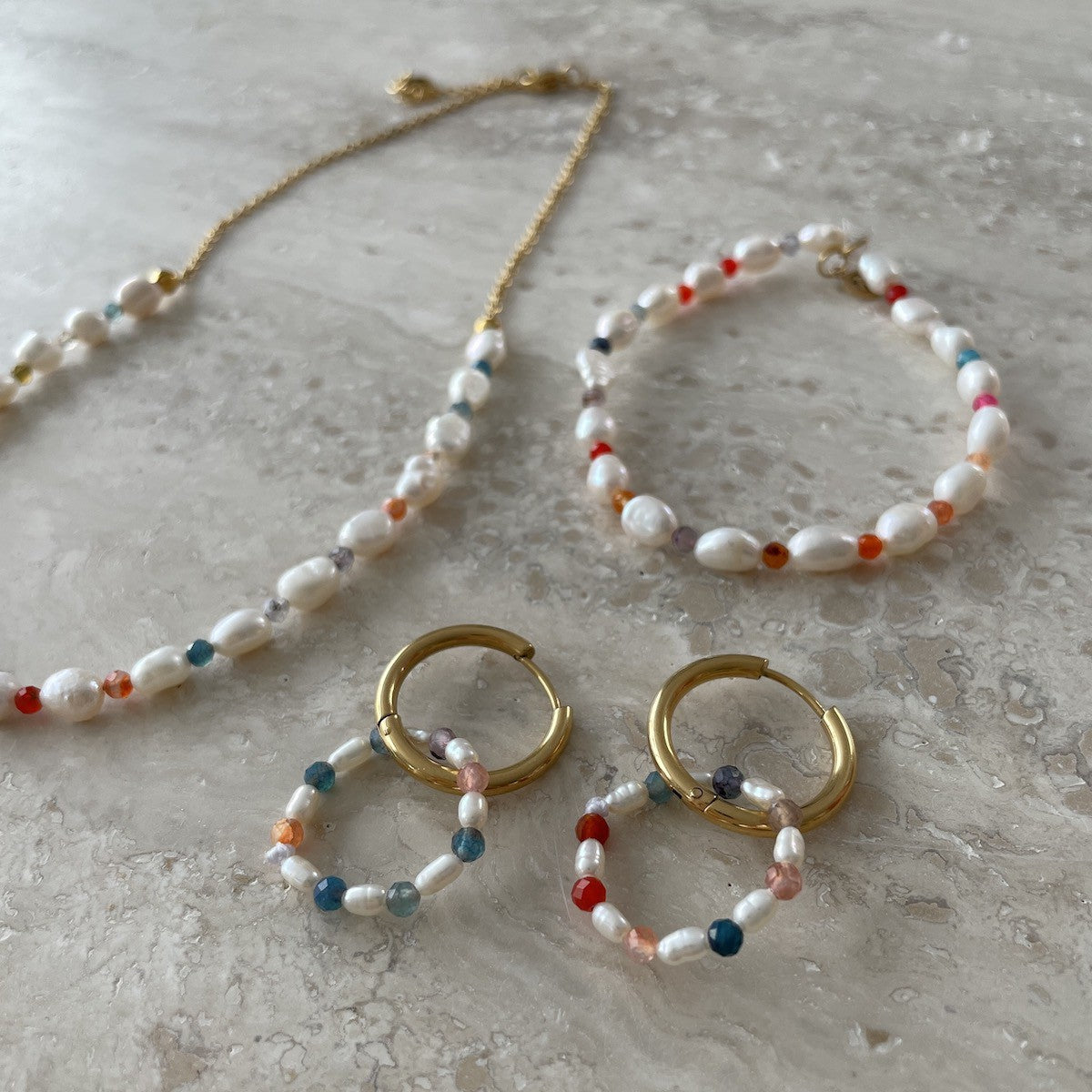 Pearl Beads Armband Vit Vit