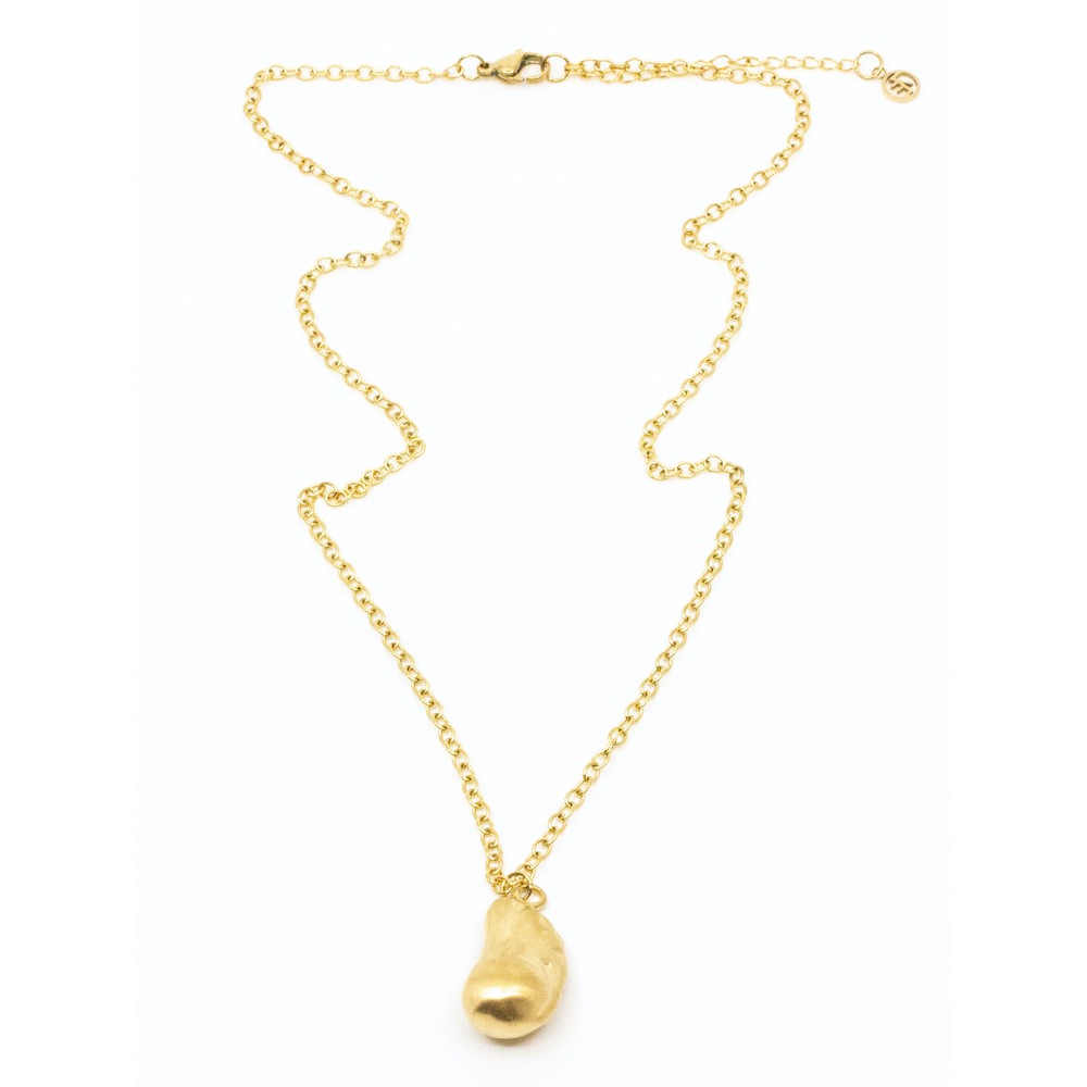 Chunky Pearl 50cm Halsband Guld Guld