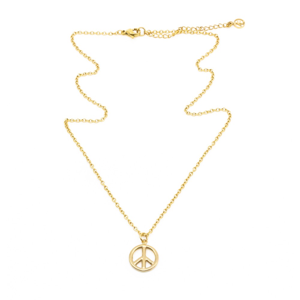 Mini Peace Halsband 45cm Guld Guld