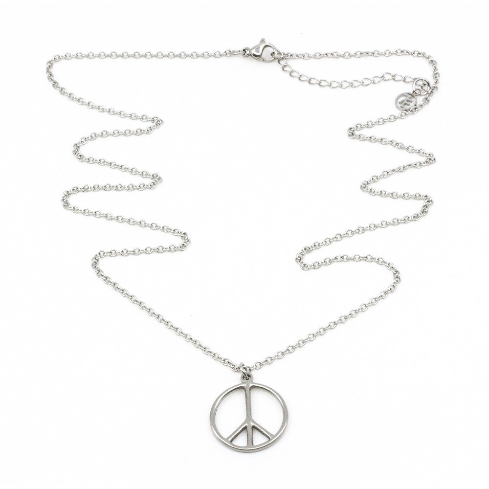 Small Peace Halsband 60cm Silver Silver