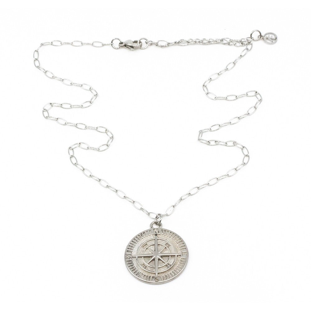 Compass Halsband 45cm Silver Silver