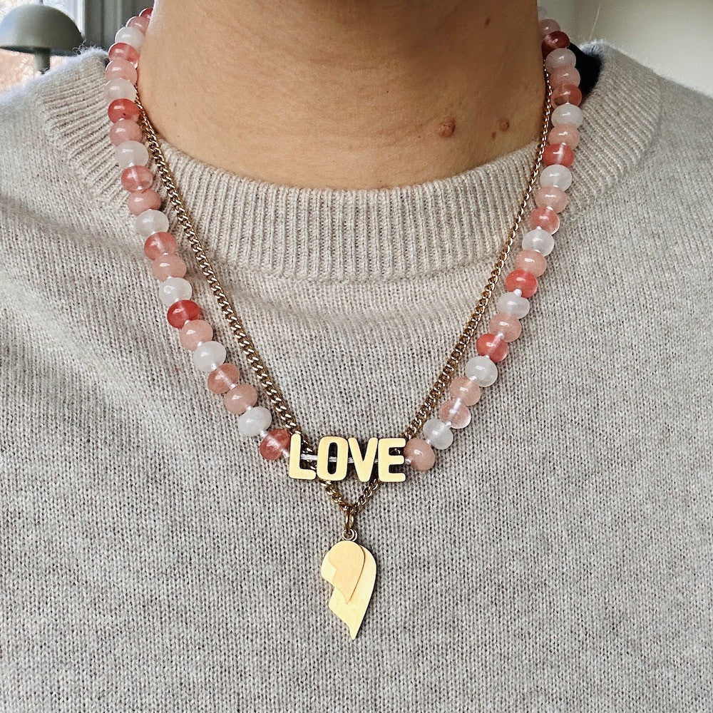 Double Love Halsband 45cm Guld Guld