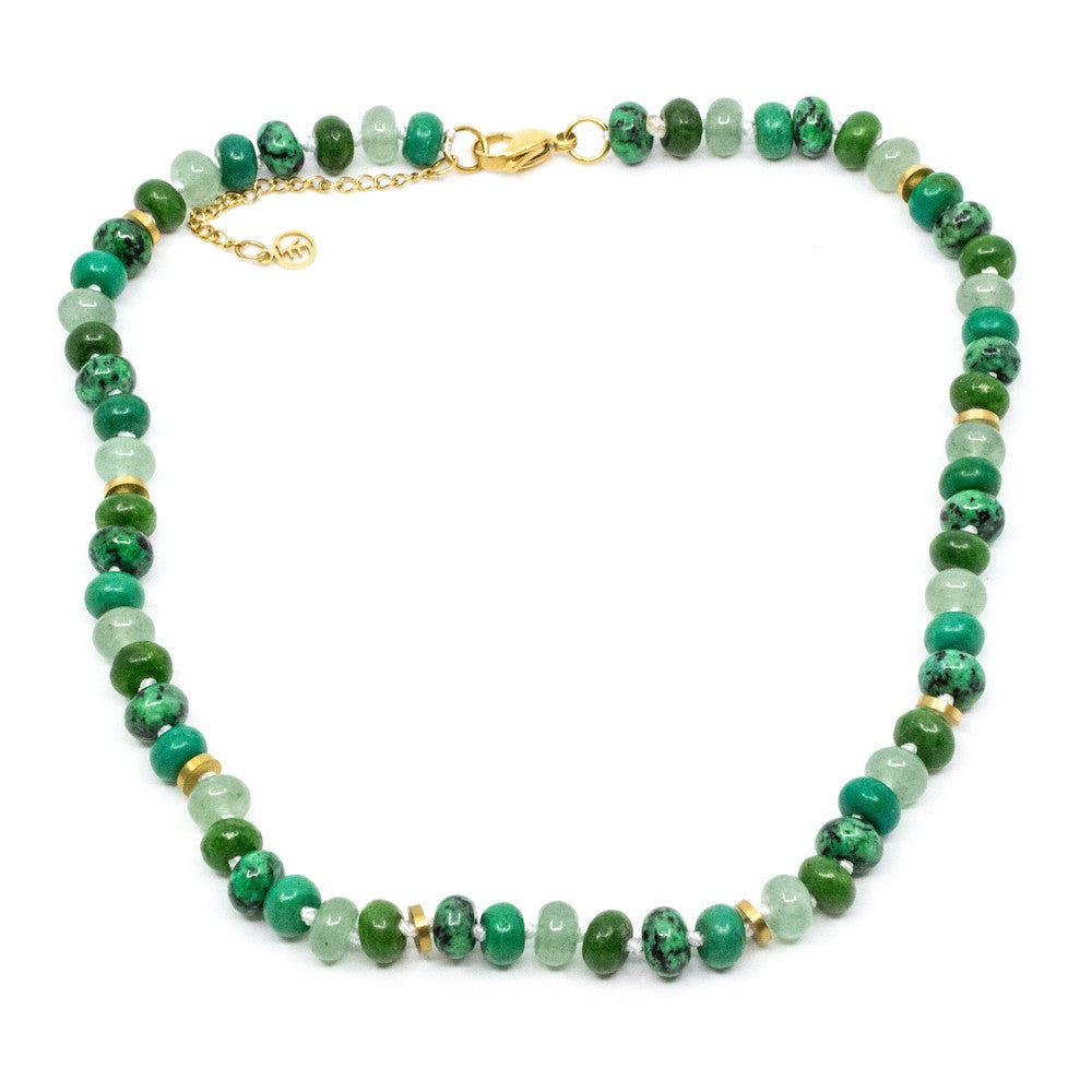 Chunky Gem Halsband 45cm Grön Grön