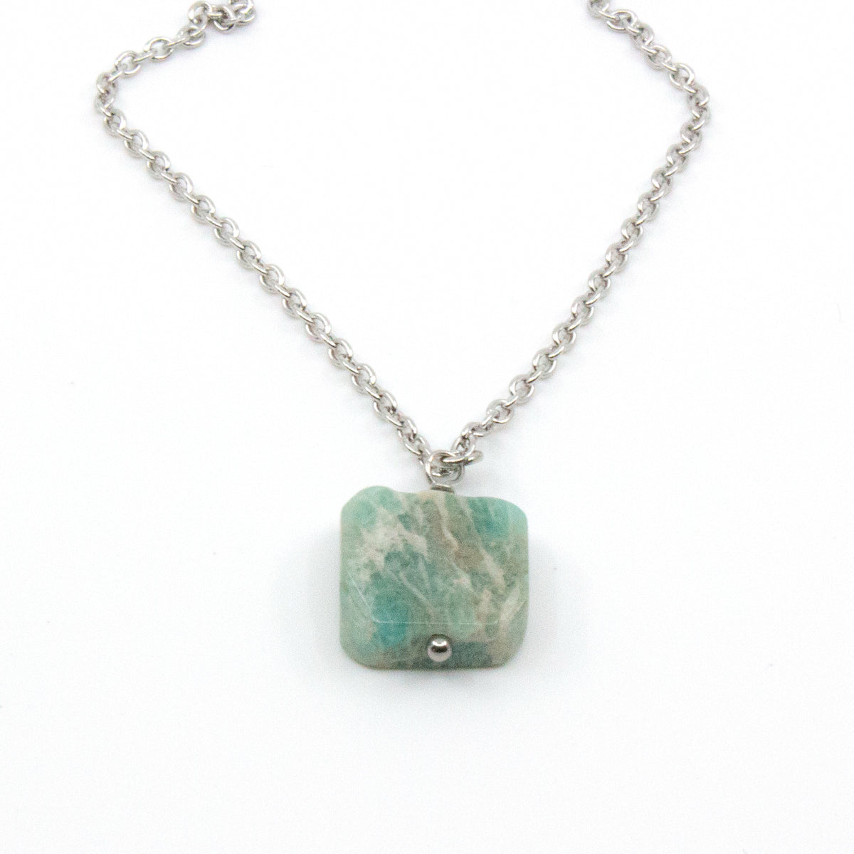 Amazonite Halsband 45cm Silver