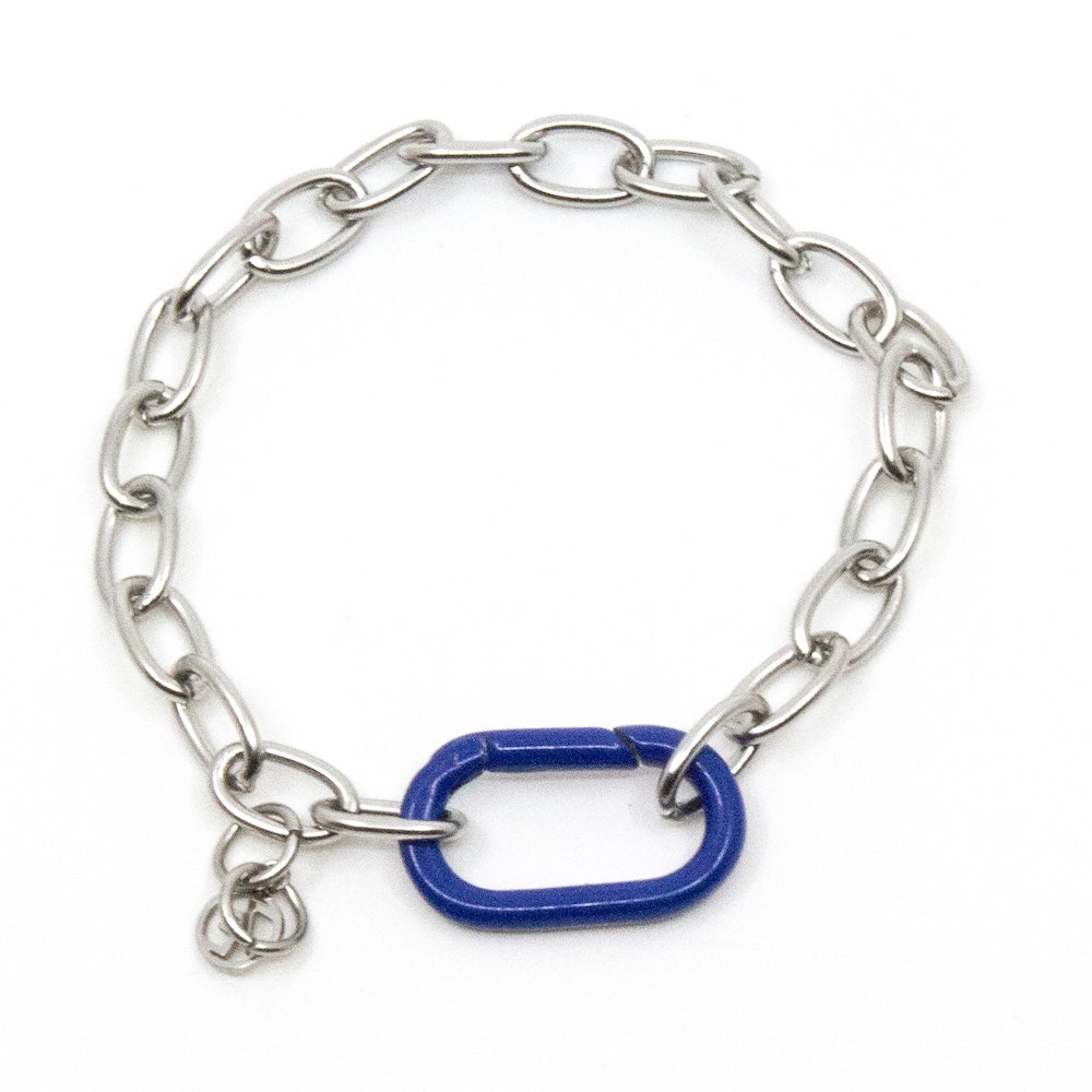 Clasp Armband Silver/Blå