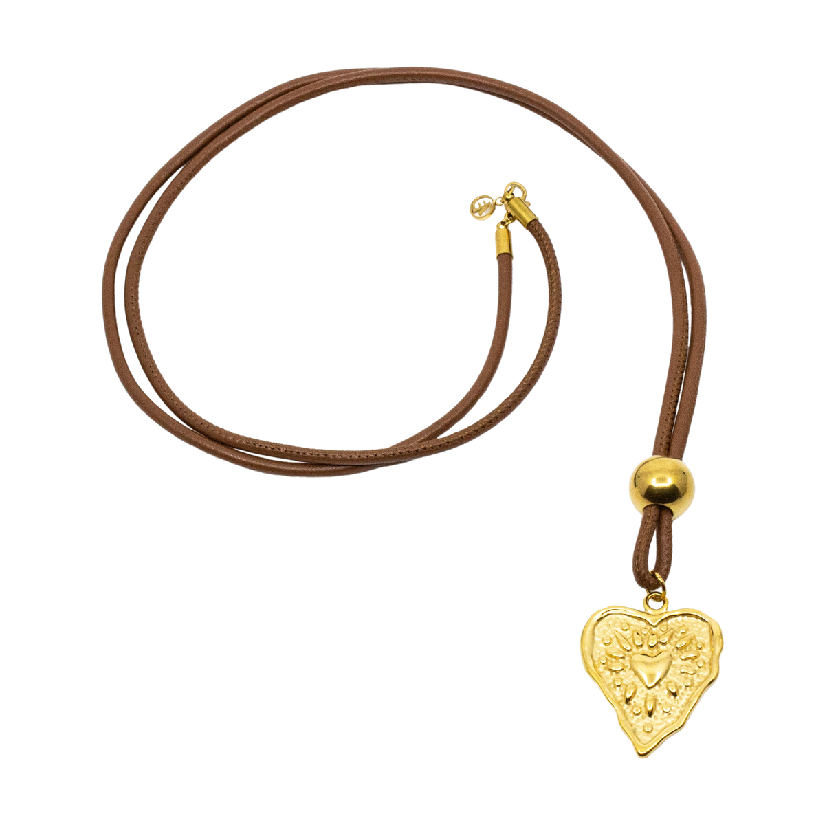 Western Heart Läderhalsband Brun
