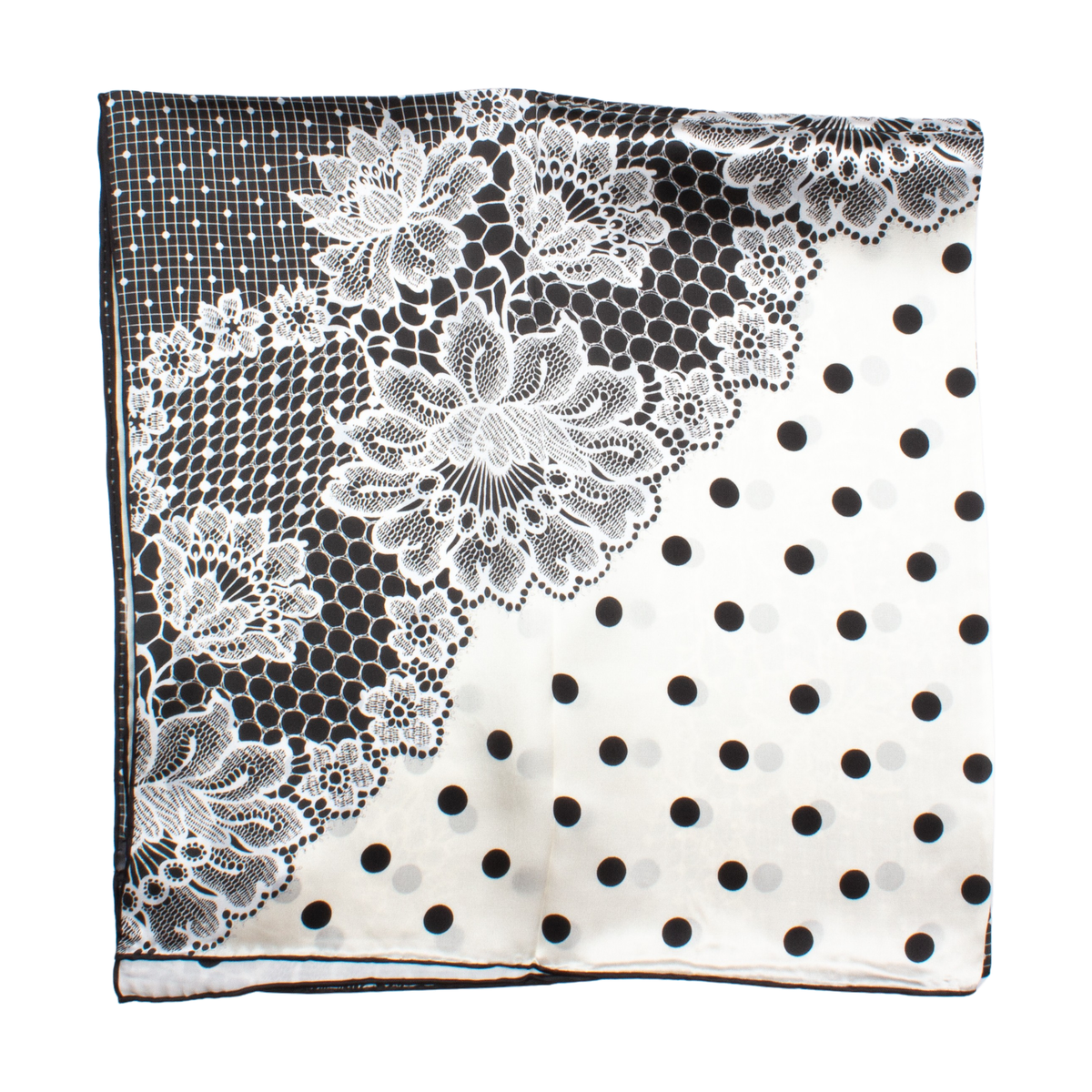 Raunds Sidensjal 90x90cm Vit