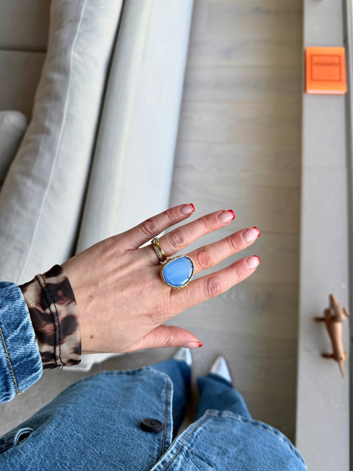 Omikron Big Ring Jeansblå