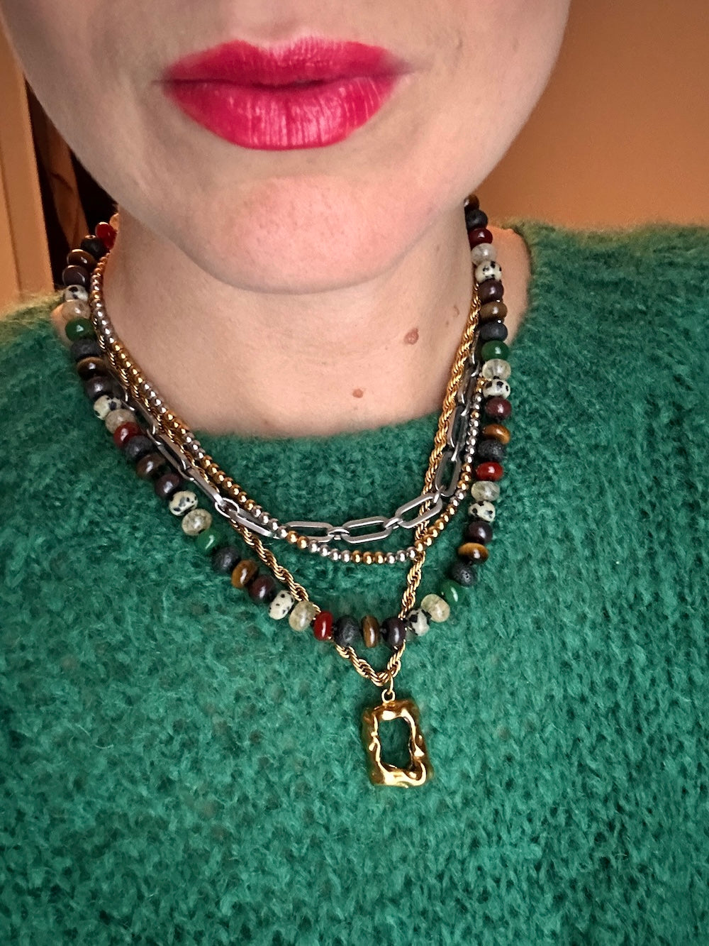 Chunky Gem Halsband Multi