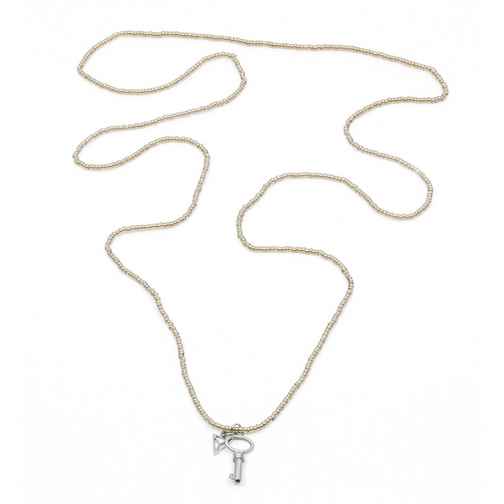 Small Key Halsband Sand Sand/Silver