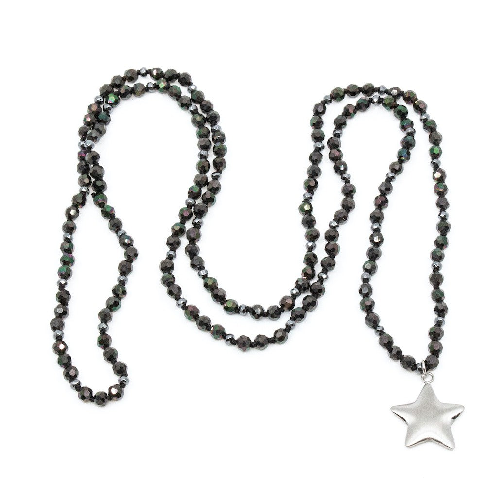 Soft Star Halsband Sparkling Silver Svart
