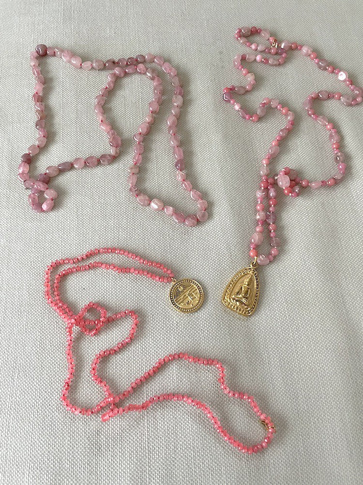 Buddha Icon Halsband Rosa Rosa