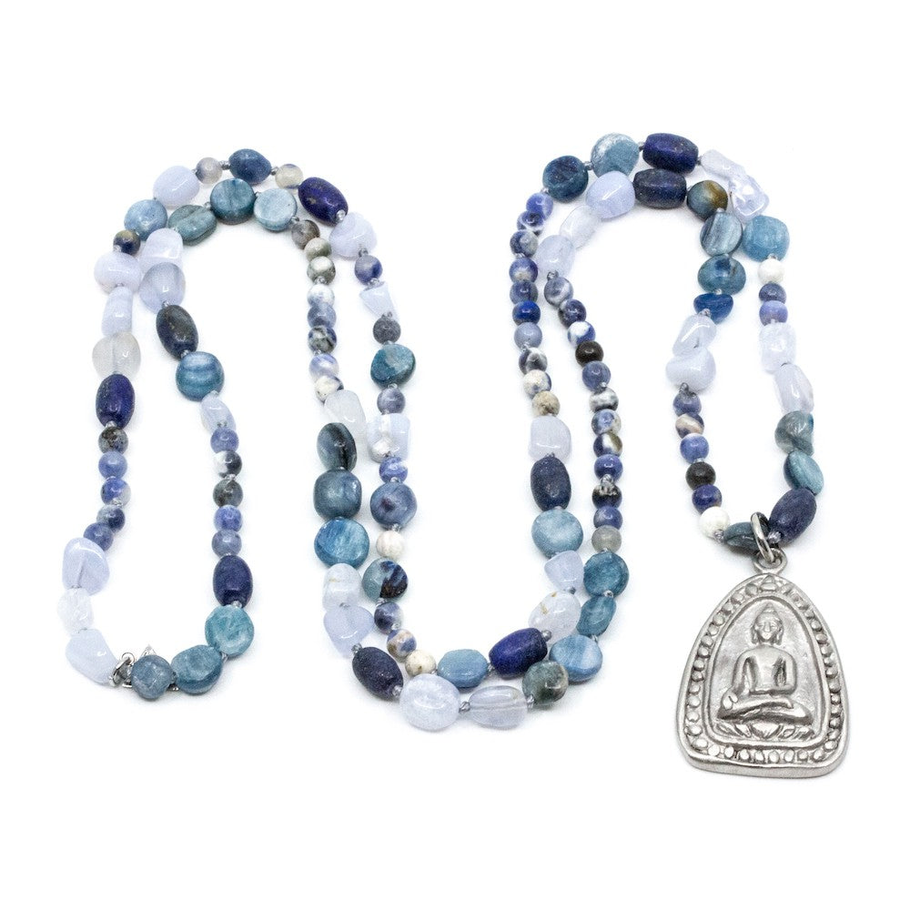 Buddha Icon Halsband Blå Blå
