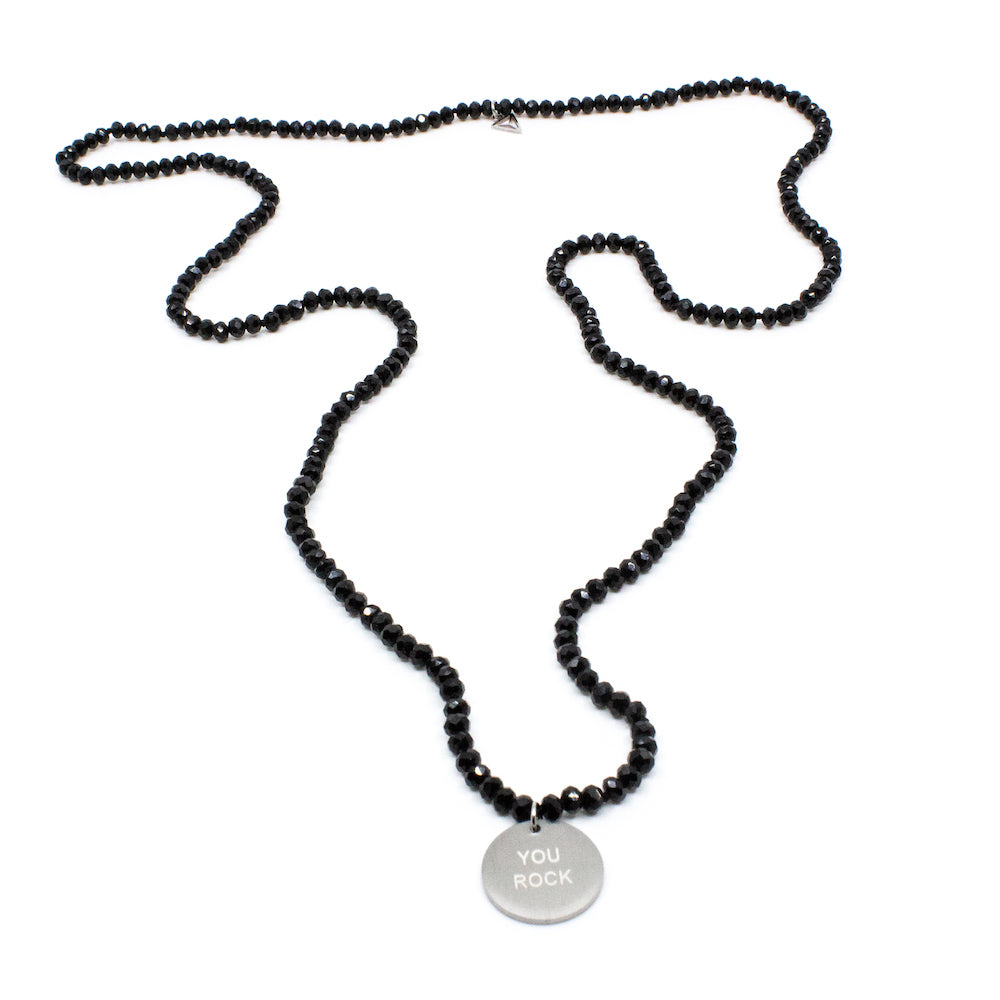 You Rock Necklace Black