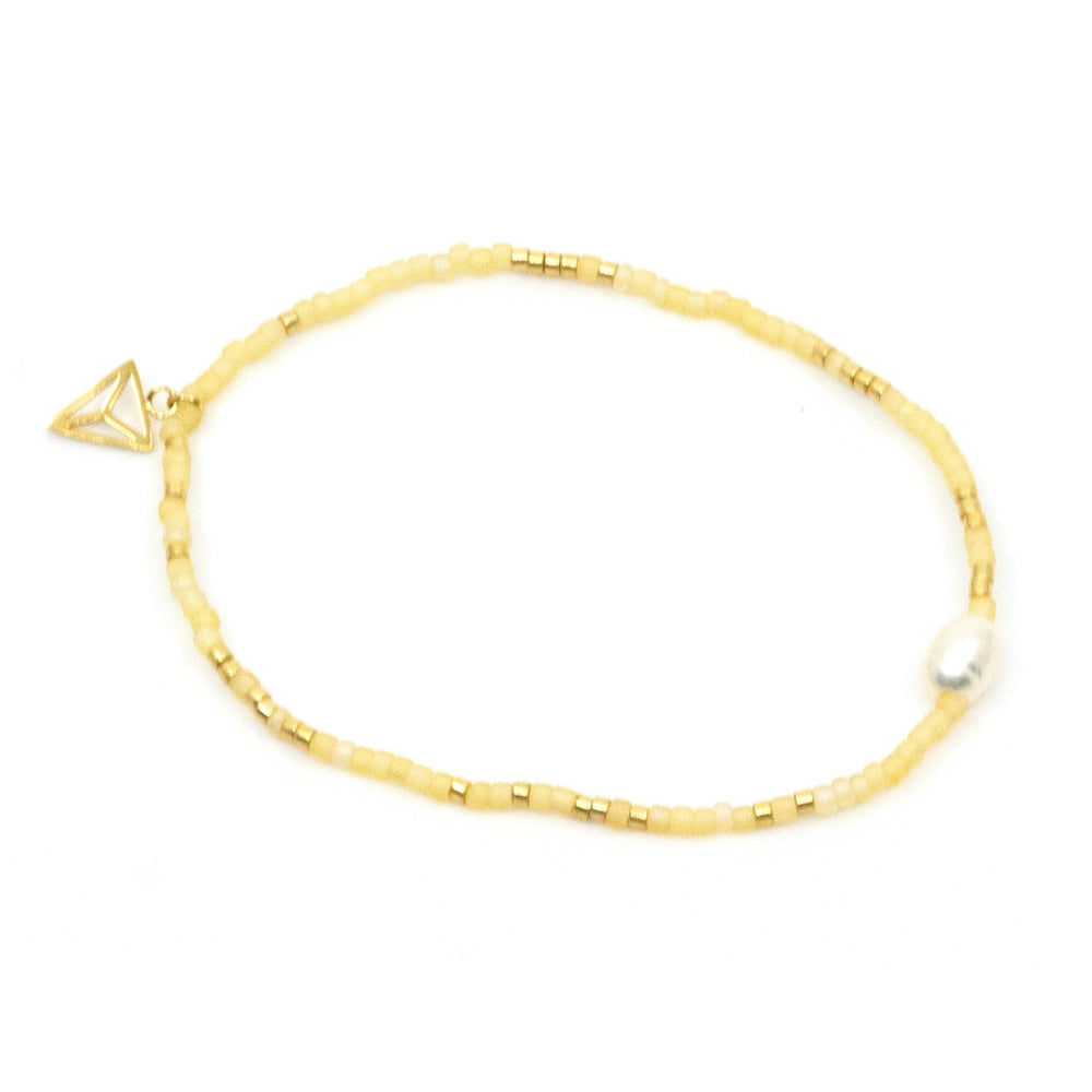 Mini Pearl Armband Gul