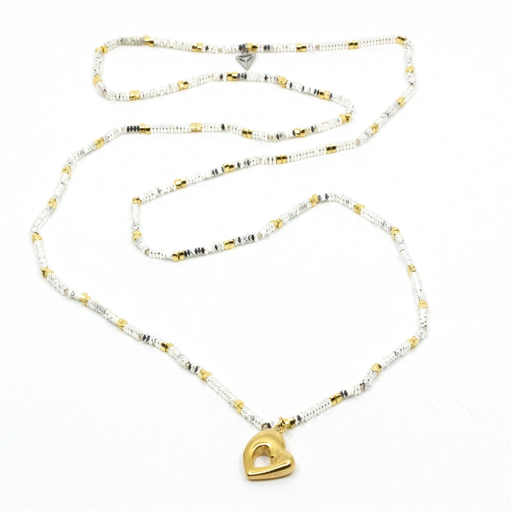Retro Heart Halsband Guld