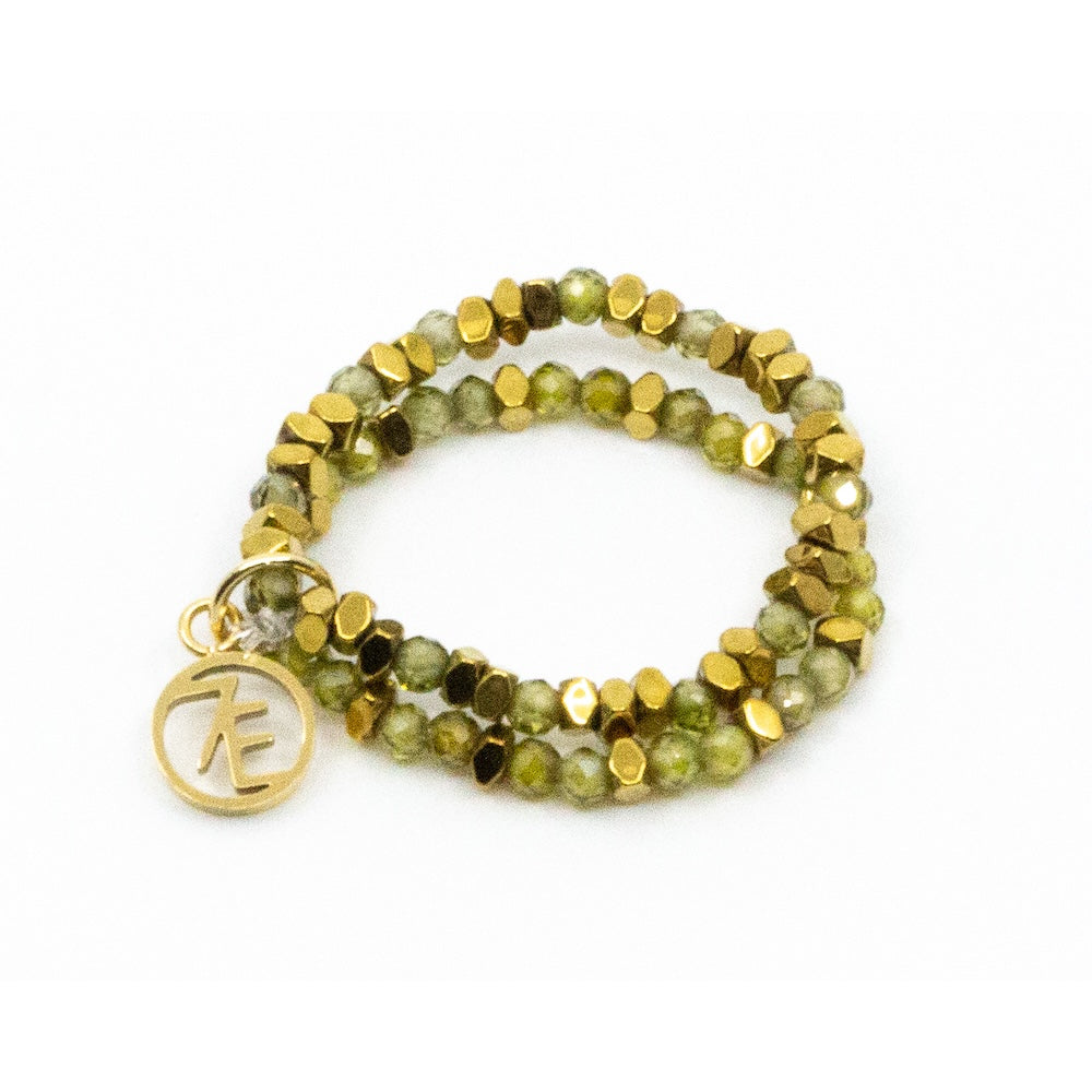 Multi Jade Double Elastisk Ring