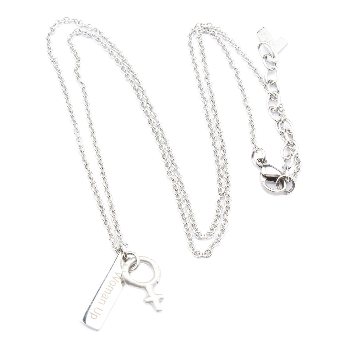 Woman Up Halsband 60cm - Kvinnosymbol Silver