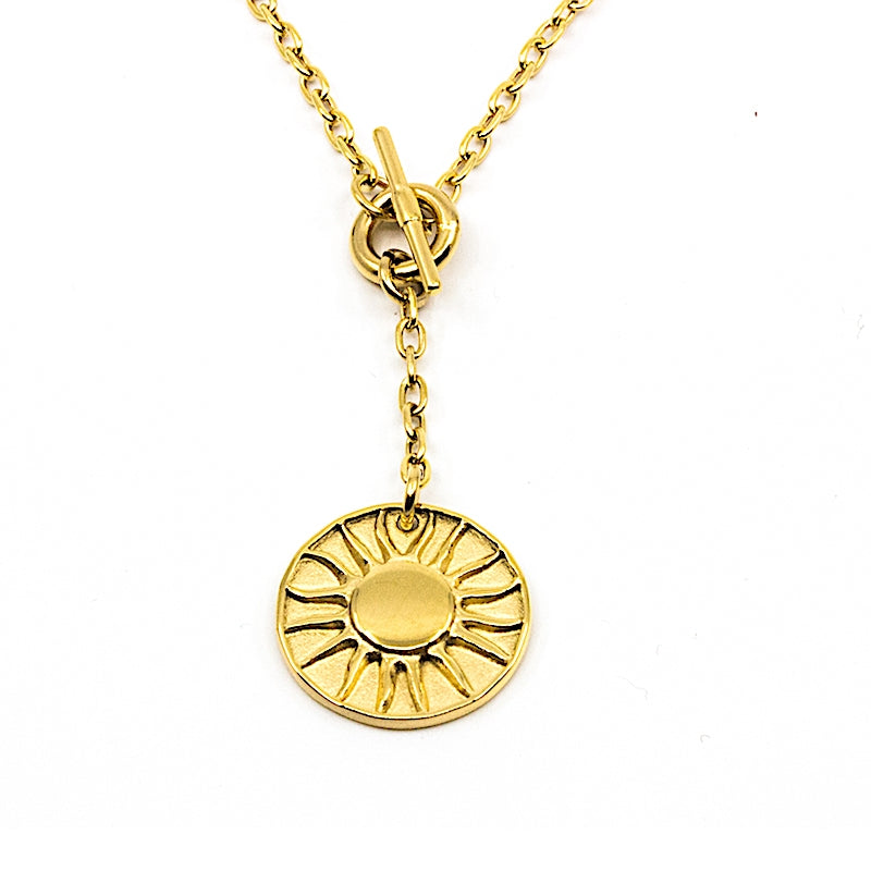Sun Amulet Halsband Guld Guld