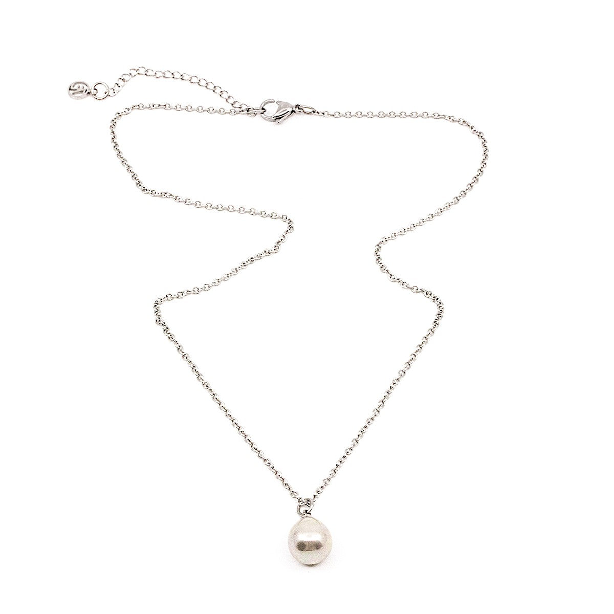 Hanging Pearl Halsband 45 Grå Silver/Grå